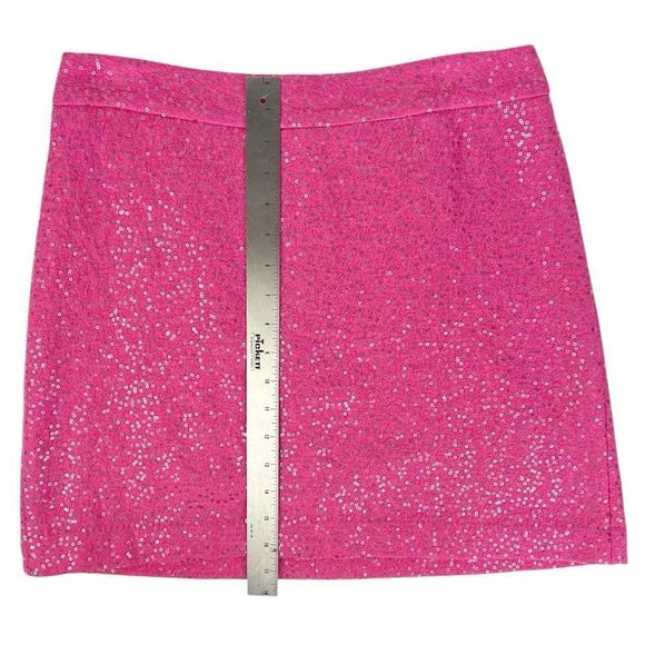 LOFT Hot Pink Barbie Sequin Mini Skirt 8 - Picture 4 of 7